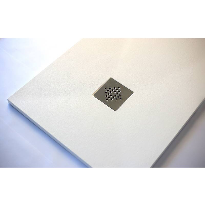 Receveur de douche extra plat PURE en résine surface ardoisée blanc - Le Monde du Bain