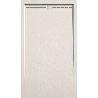Receveur de douche extra plat ARCO en résine surface ardoisée beige - grille beige - Le Monde du Bain