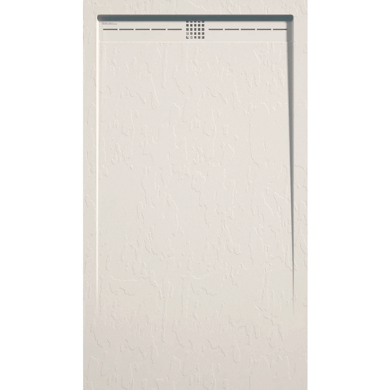 Receveur de douche extra plat ARCO en résine surface ardoisée beige - grille beige - Le Monde du Bain