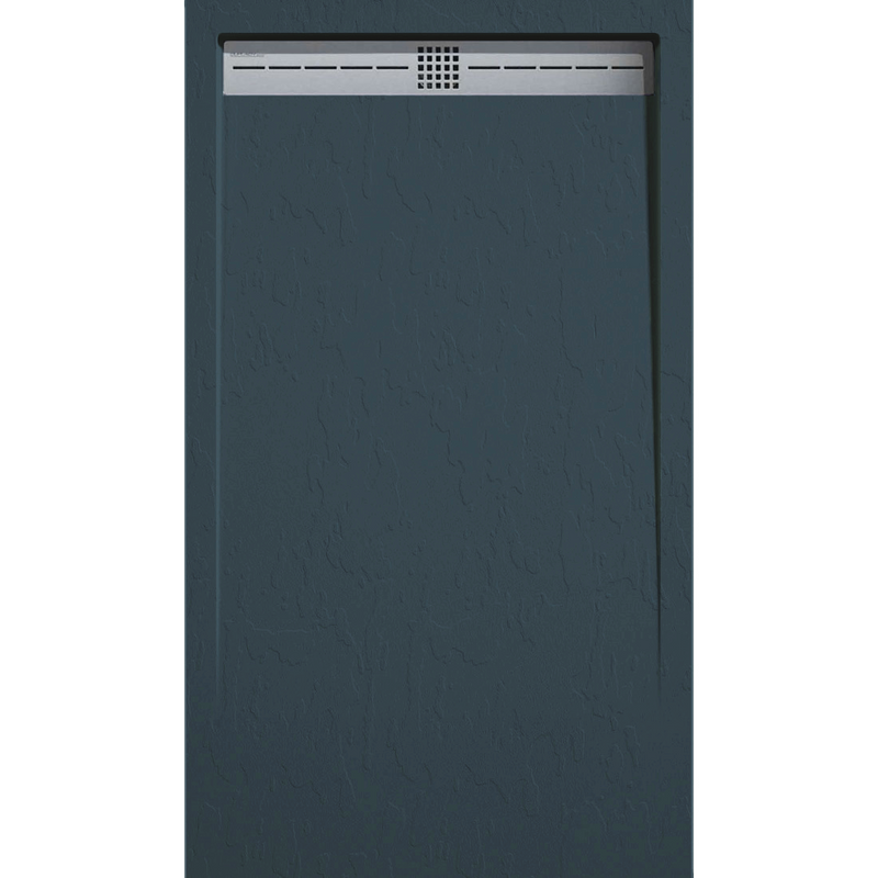 Receveur de douche extra plat ARCO en résine surface ardoisée anthracite - grille inox - Le Monde du Bain