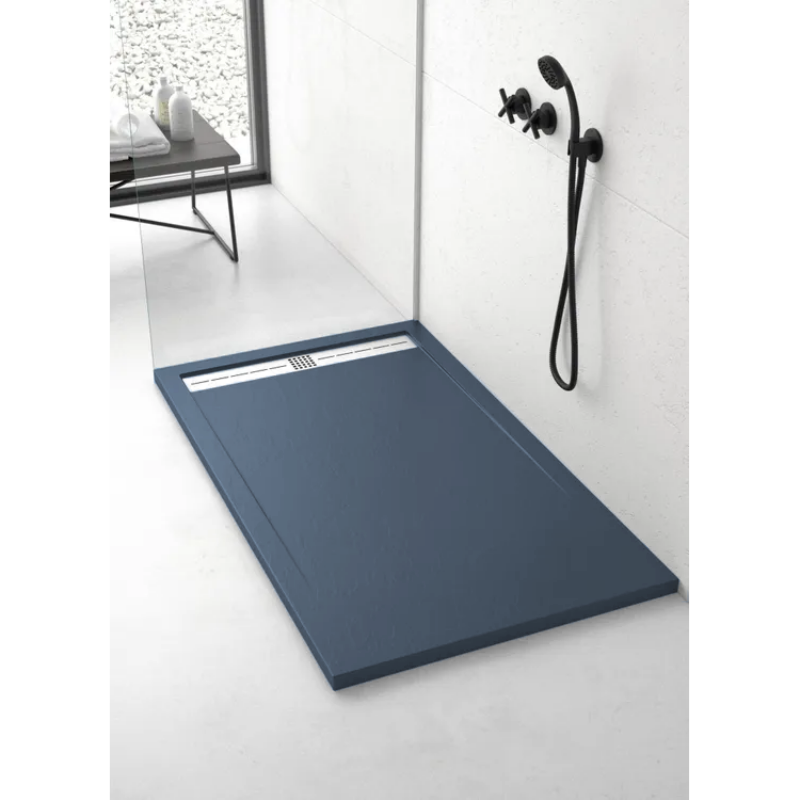 Receveur de douche extra plat ARCO en résine surface ardoisée anthracite - Le Monde du Bain