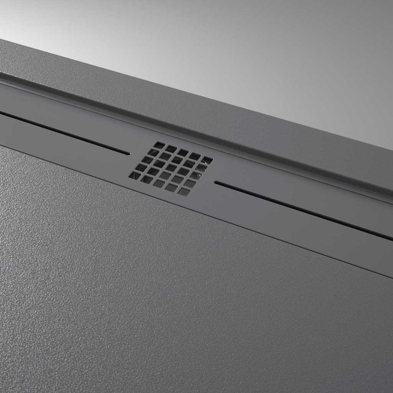 Grille couleur - Receveur de douche extra plat EDIS en résine surface ardoisée anthracite - Le Monde du Bain