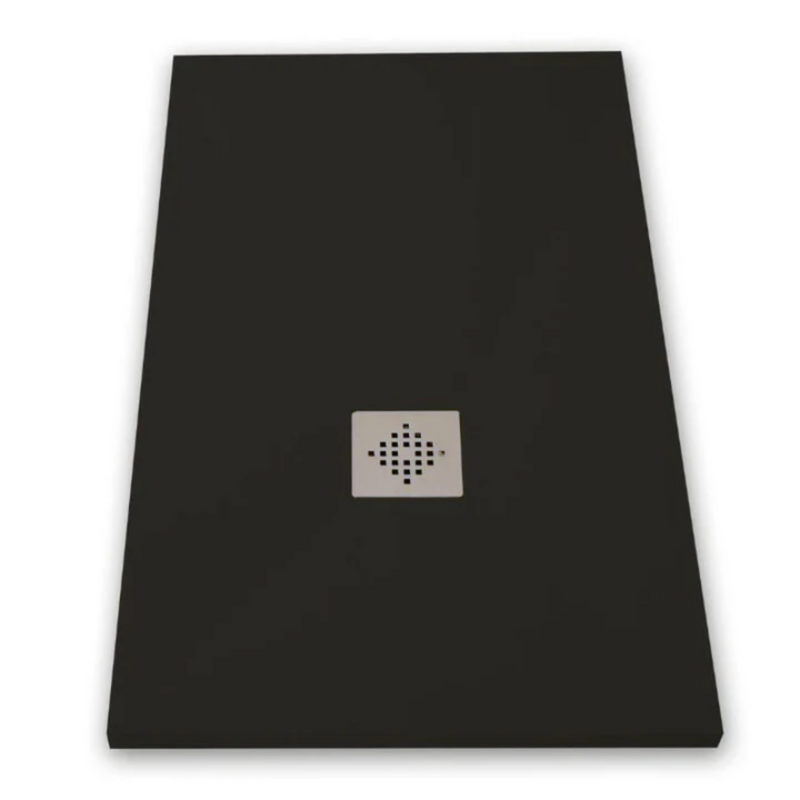 Receveur de douche extra plat PURE en résine surface ardoisée noir - Le Monde du Bain