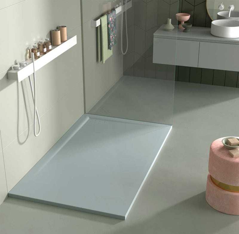 Grille couleur - Receveur de douche extra plat TRINITY gris cendre - Le Monde du Bain