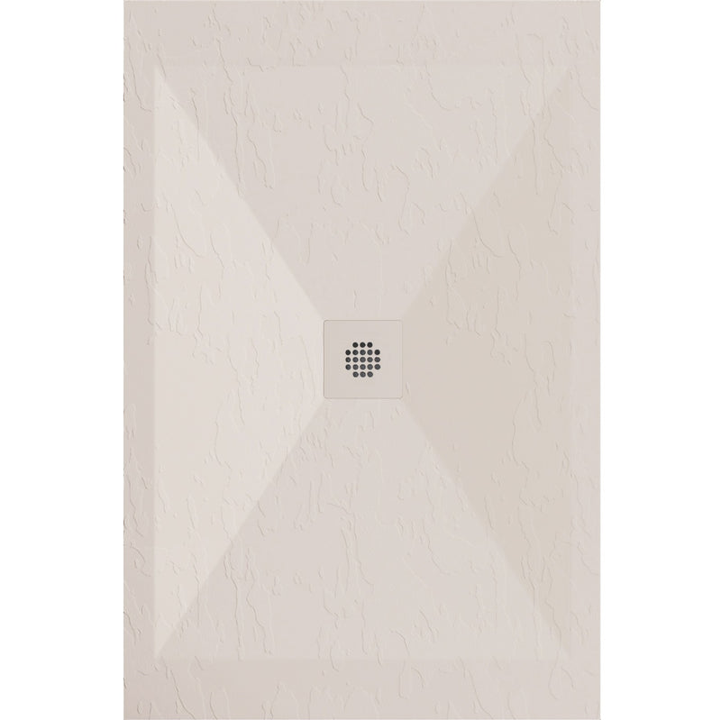 Receveur de douche extra plat DEXA en résine surface ardoisée beige grille centrée colorée