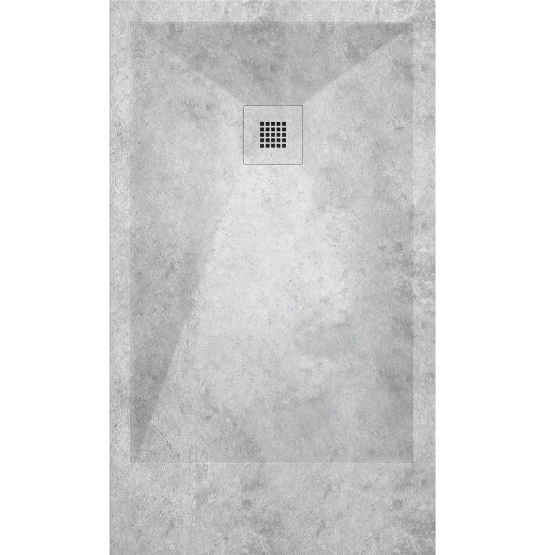 Receveur de douche extra plat DEKOR en résine finition béton brut - Le Monde du Bain