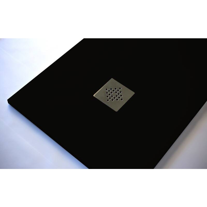 Receveur de douche extra plat PURE en résine surface ardoisée noir - Le Monde du Bain