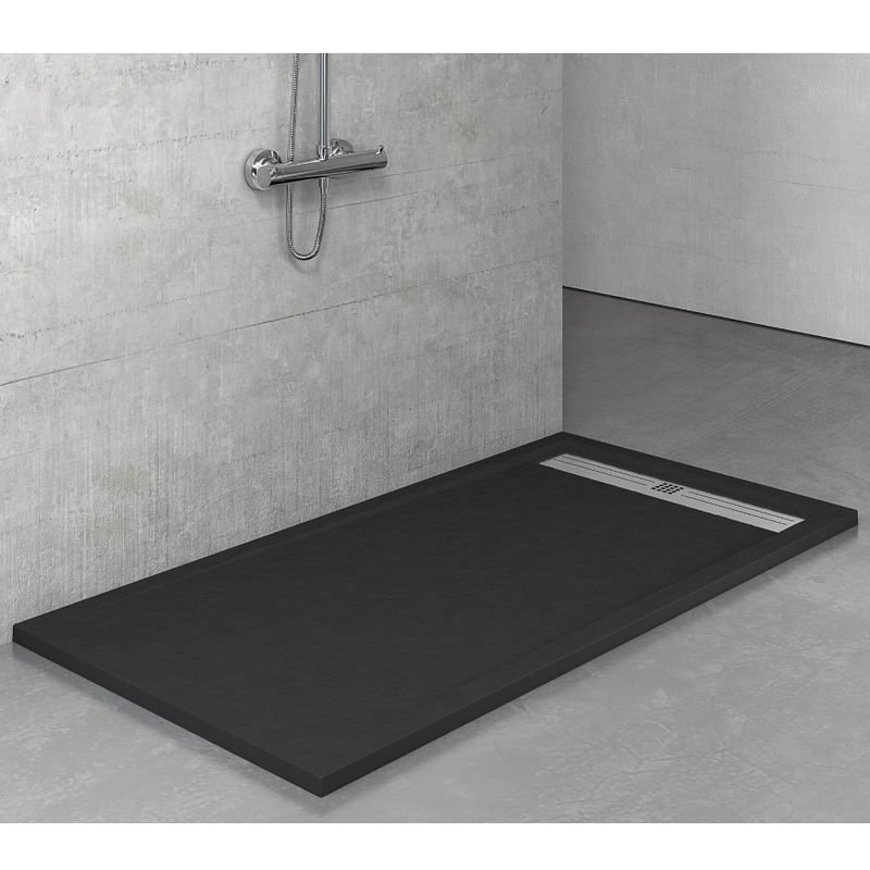 Receveur de douche extra plat ELITE en résine surface ardoisée noir
