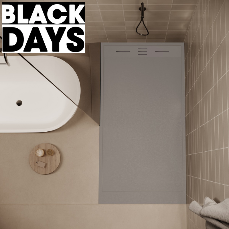 Receveur de douche extra plat SALVI en SoliCast® surface ardoisée gris