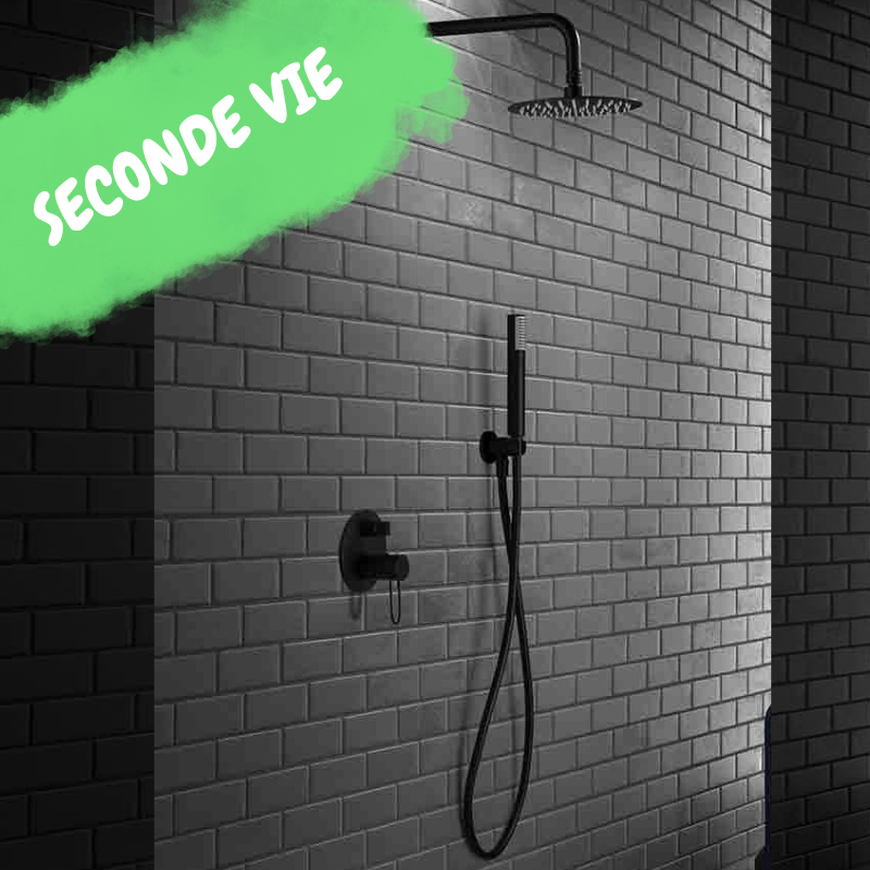 Seconde vie - Kit de douche encastré design MILOS noir mat