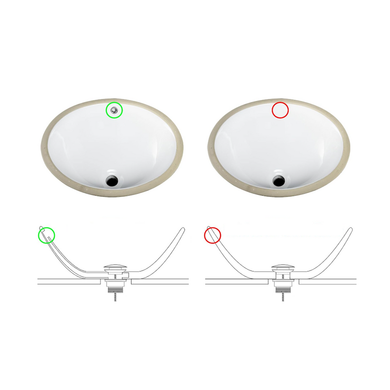 Schéma - Bonde lavabo or ancien pour vasques avec ou sans trop-plein - Le Monde du Bain
