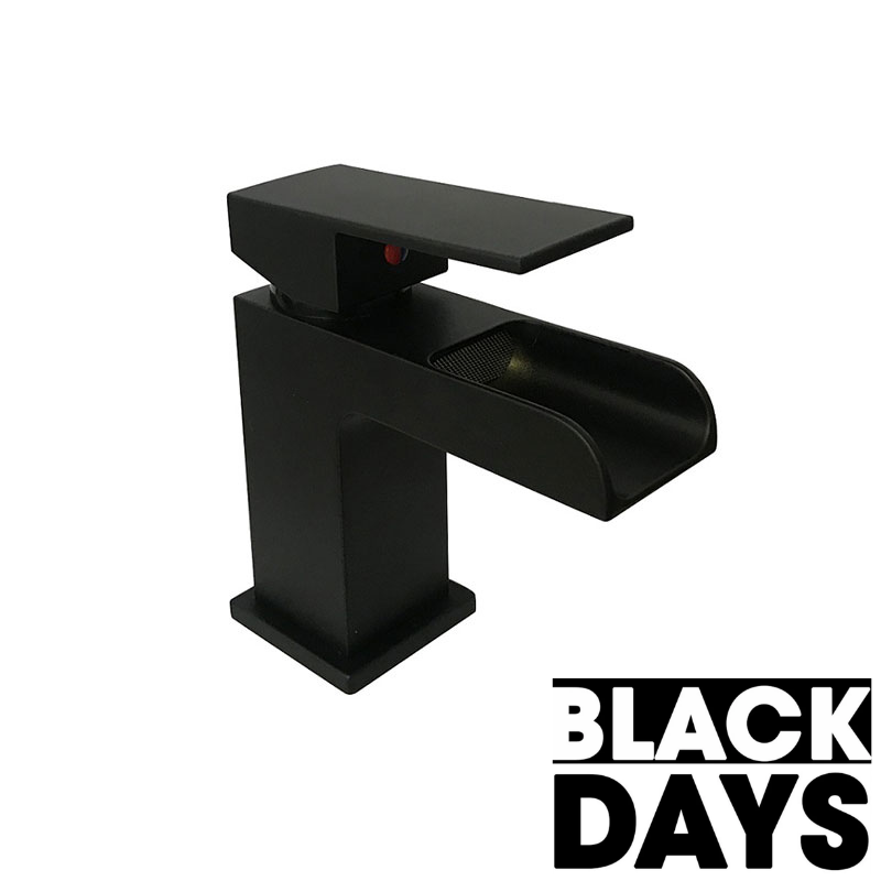 Robinet mitigeur lavabo cascade TANO noir mat
