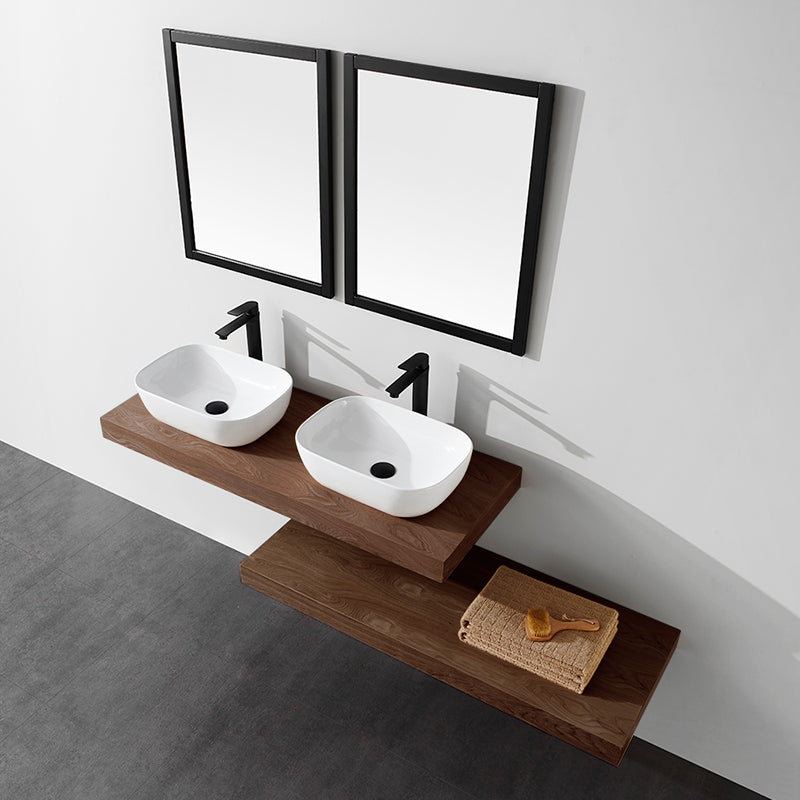 Plan suspendu pour vasque TOP noyer