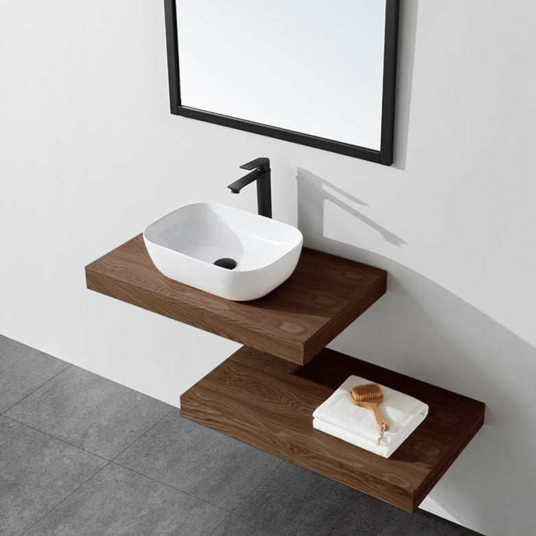 Plan suspendu pour vasque TOP noyer