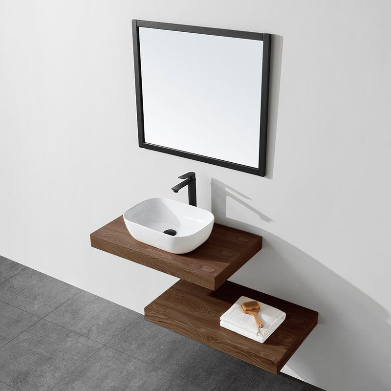 Plan suspendu pour vasque TOP noyer