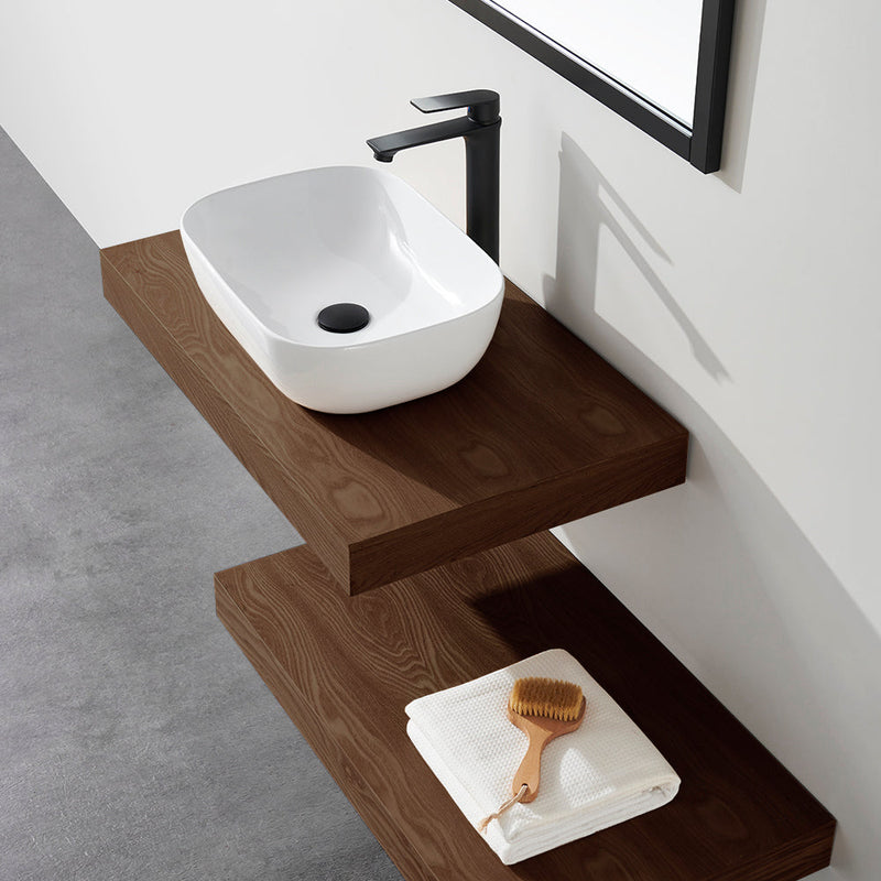 Plan suspendu pour vasque TOP noyer