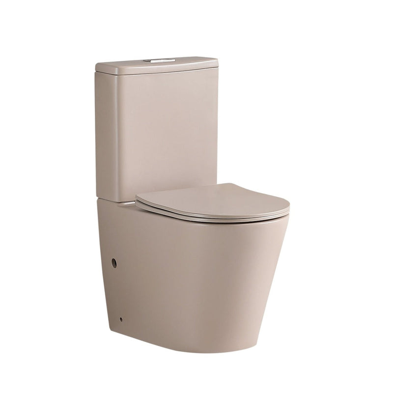 Toilette WC à poser CIPOLI en céramique beige mat - Le Monde du Bain