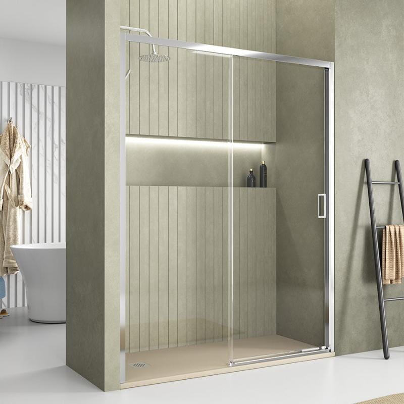 Paroi de douche fixe + porte coulissante TOKIO - Le Monde du Bain