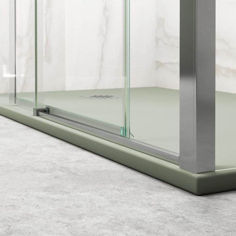 Profil inférieur Paroi de douche fixe avec Porte coulissante + Paroi latérale TOKIO - Le Monde du Bain