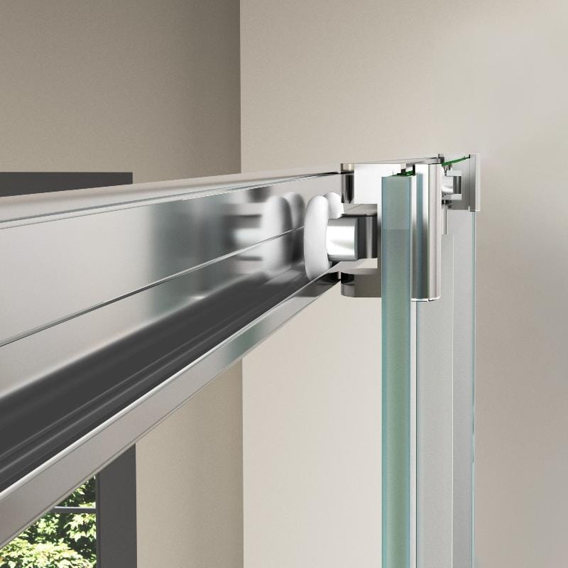 Roulement porte coulissante Paroi de douche fixe avec Porte coulissante + Paroi latérale TOKIO - Le Monde du Bain