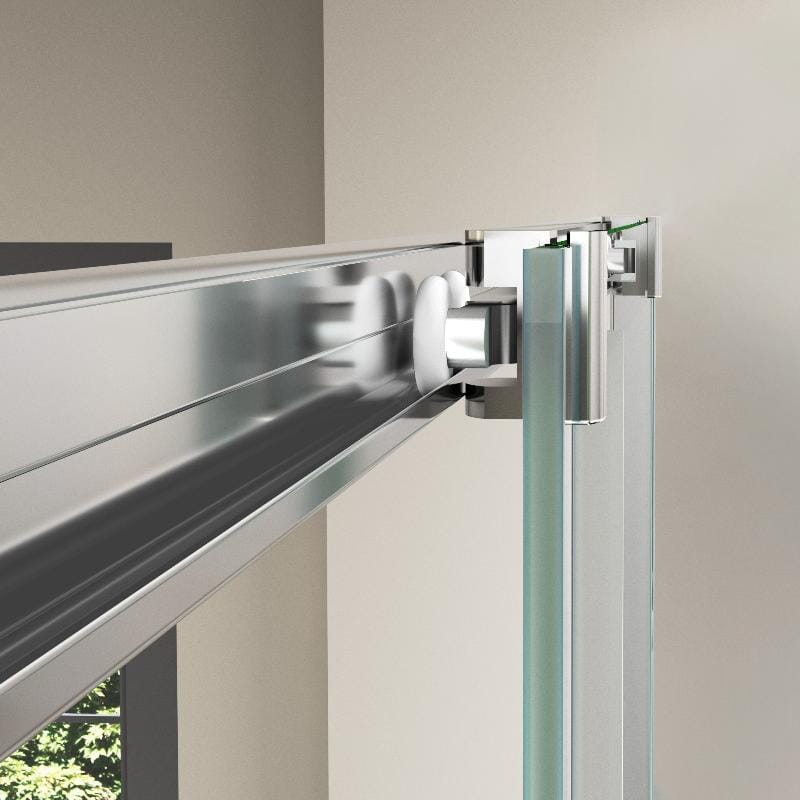 Roulement porte coulissante Paroi de douche fixe + porte coulissante TOKIO - Le Monde du Bain