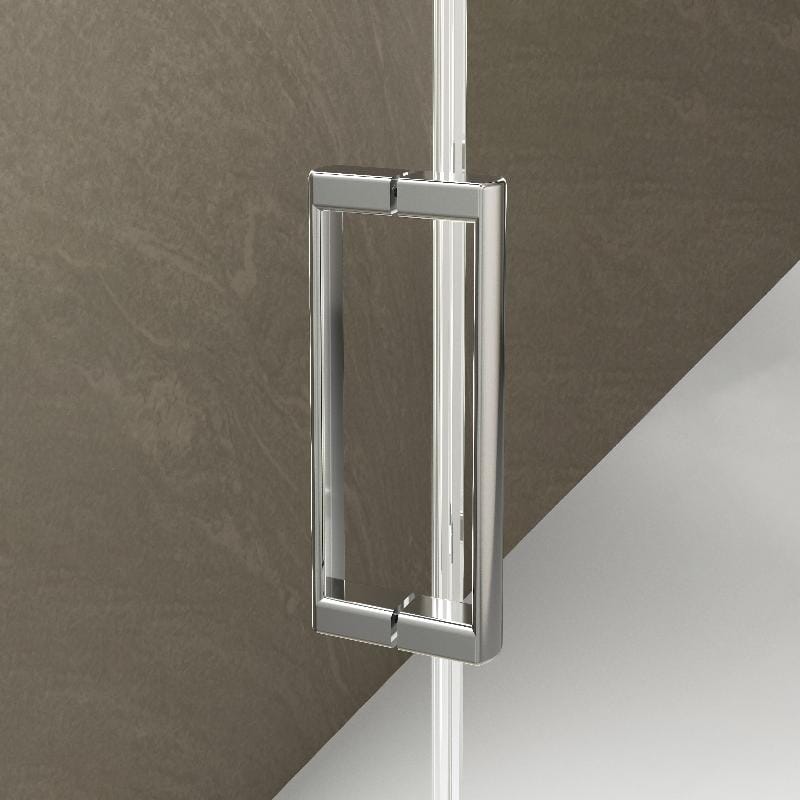 Poignée intérieure et extérieure Paroi de douche fixe + porte coulissante TOKIO - Le Monde du Bain