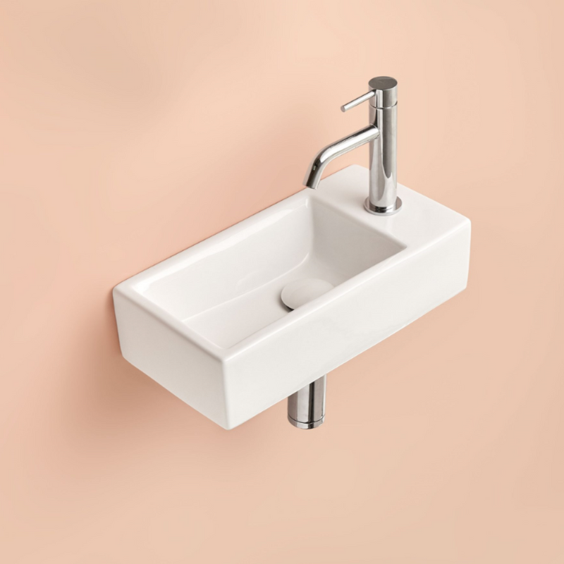 Vasque lave main MINI mise en situation robinet à droite | miniature_Droite