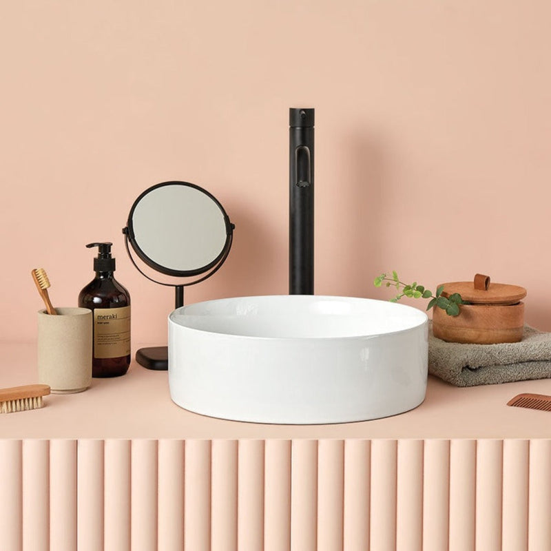 Vasque à poser ronde en céramique MARSALA blanc mat ou brillant - Le Monde du Bain