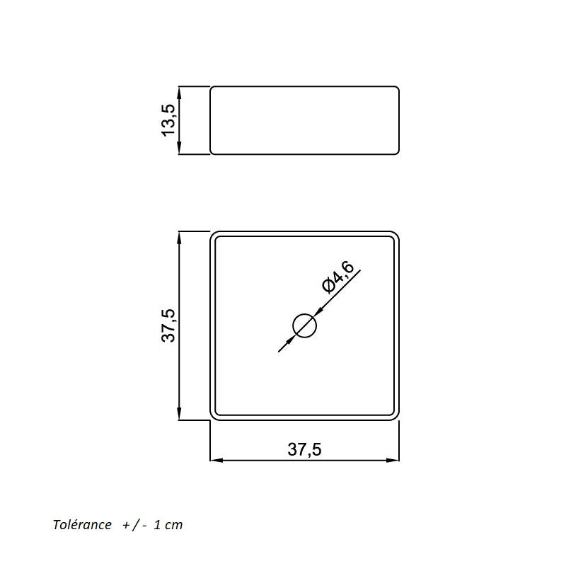 Dimensions - Vasque à poser carrée en céramique CAGLIARY blanc - Le Monde du Bain