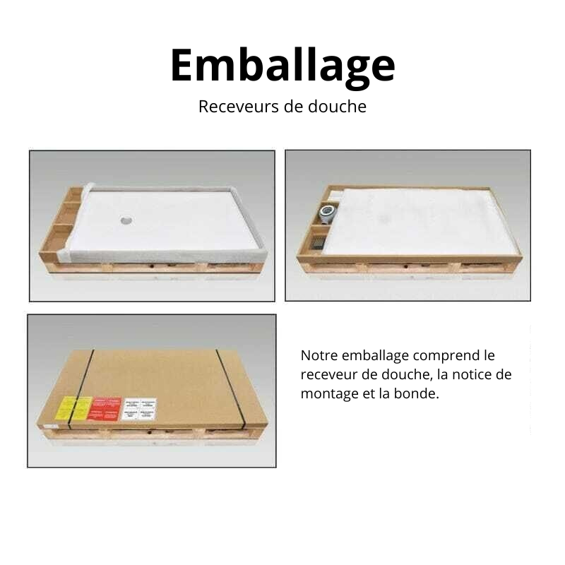 Receveur de douche SUEZ surface ardoisée blanc - Le Monde du Bain