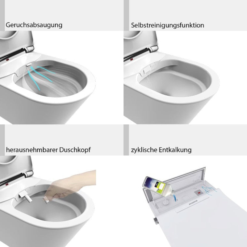 WC-douche sans rebord Kronenbach Tube avec abattant noir