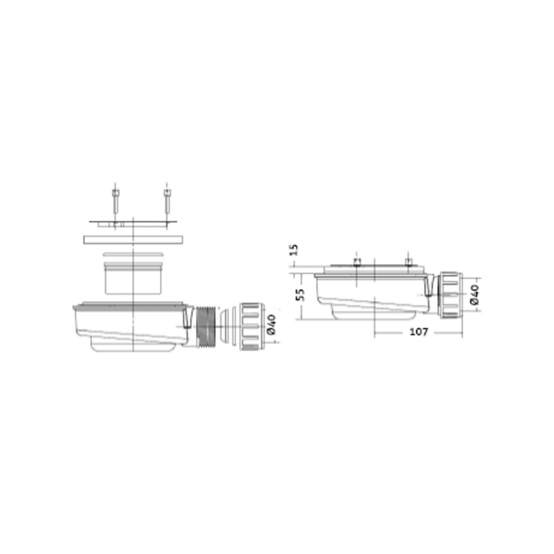 Receveur de douche extra plat PURE en résine surface ardoisée gris