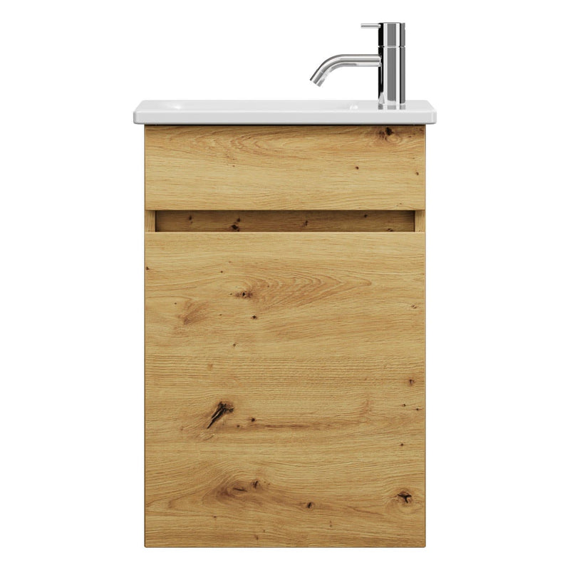 burgbad Lin20 meuble sous-vasque avec vasque en céramique 43 cm, 1 porte, gauche