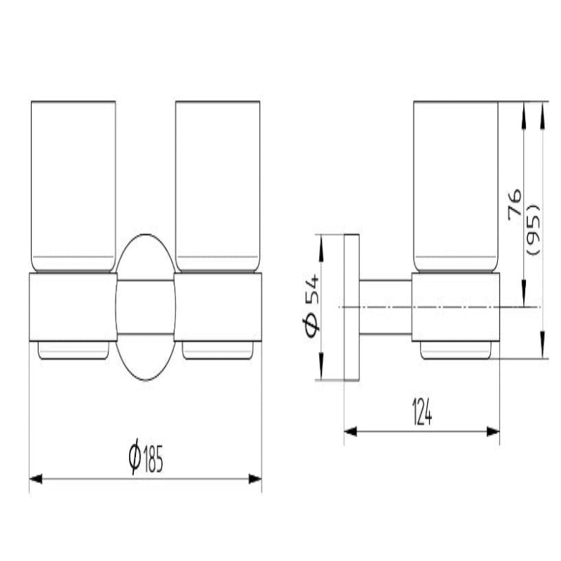 Kronenbach Porte-verre double Radia, Chromé