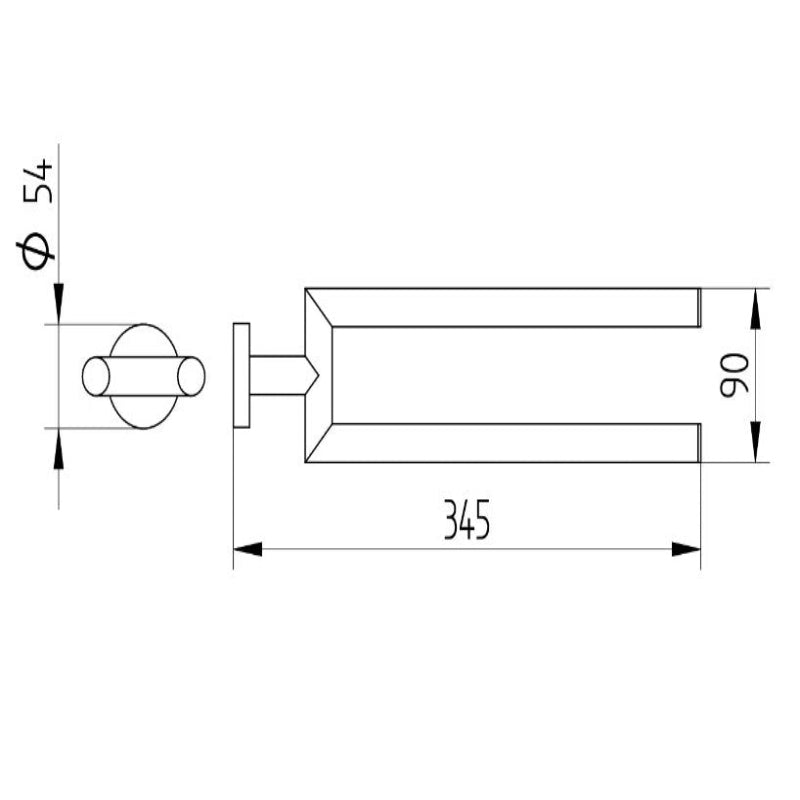 Kronenbach Porte-serviettes Radia fixe double 34,5 cm, Chromé