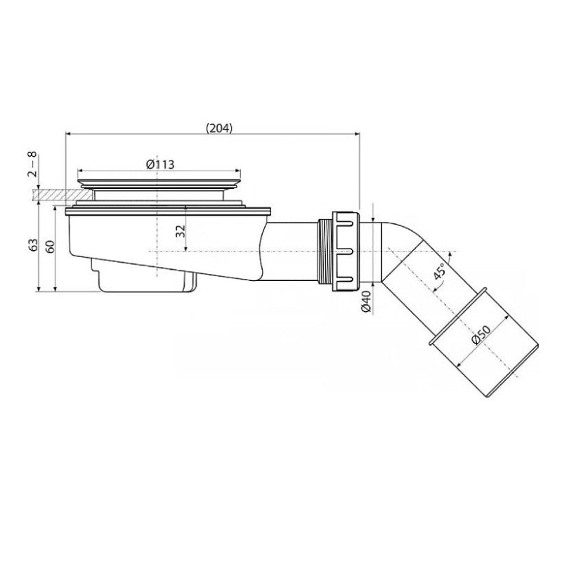 Bonde de douche Kronenbach Krontec Ø 9 cm sans couvercle