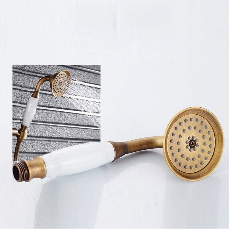 Douchette de Kit de douche à encastrer rétro FLORINA or ancien