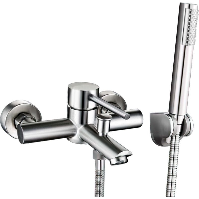 Ensemble de robinetterie mitigeur bain/douche à levier unique chromé CHACAO