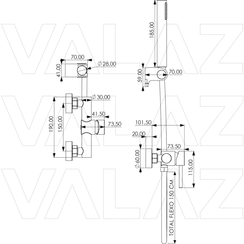 Grifo de ducha monomando QUELLÓN cromado - Entorno baño
