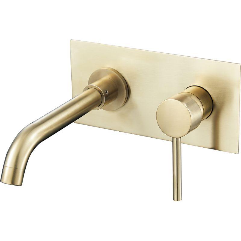 Grifo lavabo empotrado monomando CARLOW dorado - Entorno baño