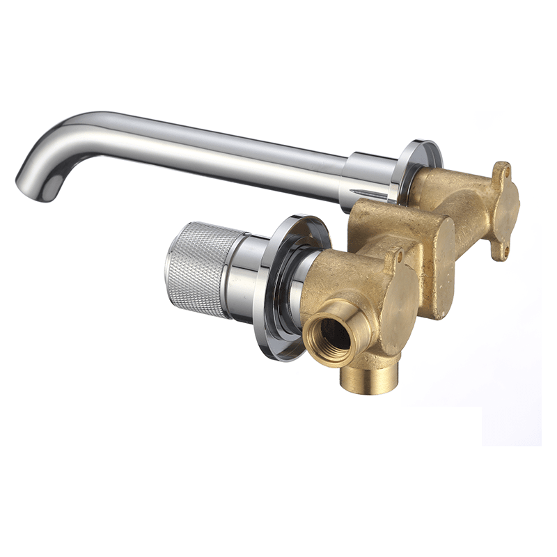 Grifo lavabo empotrado monomando INCA dorado cepillado - Entorno baño