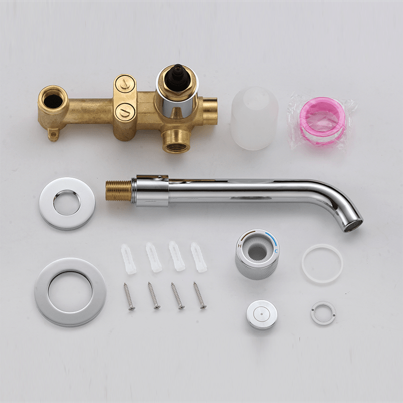 Grifo lavabo empotrado monomando INCA dorado cepillado - Entorno baño