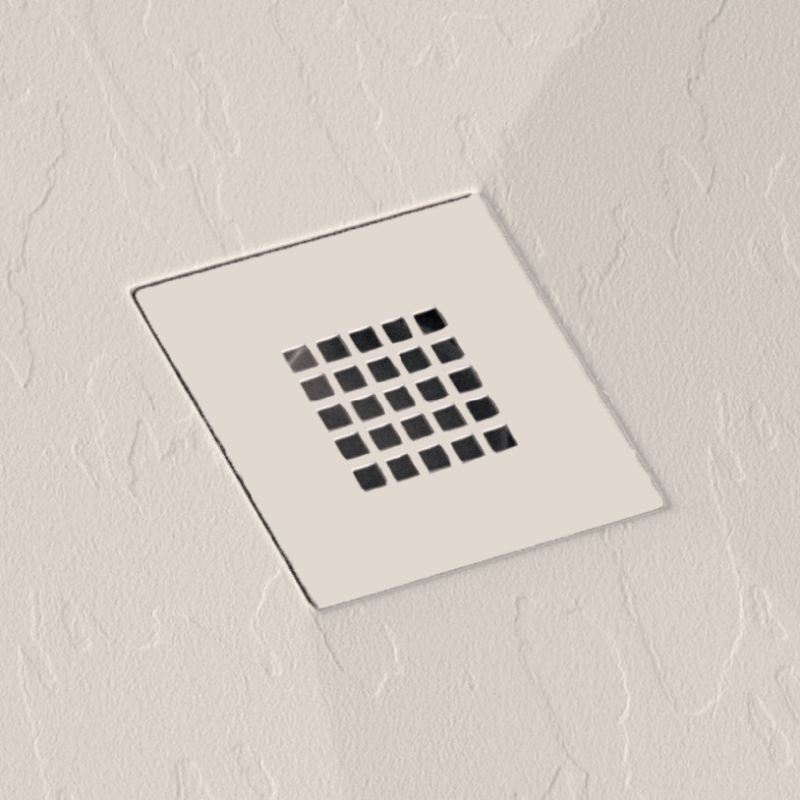 Grille beige - Receveur de douche extra plat ONDA en résine surface ardoisée - Le Monde du Bain