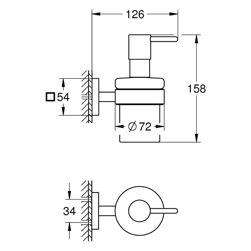 Distributeur de savon GROHE Start Cube avec support