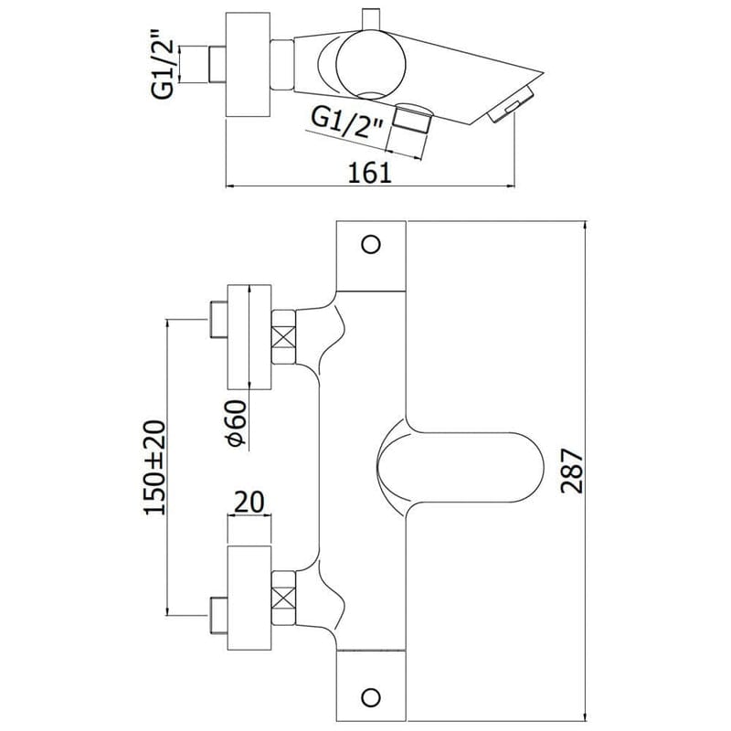 Thermostat de bain apparent KRONENBACH Krontherm 1000