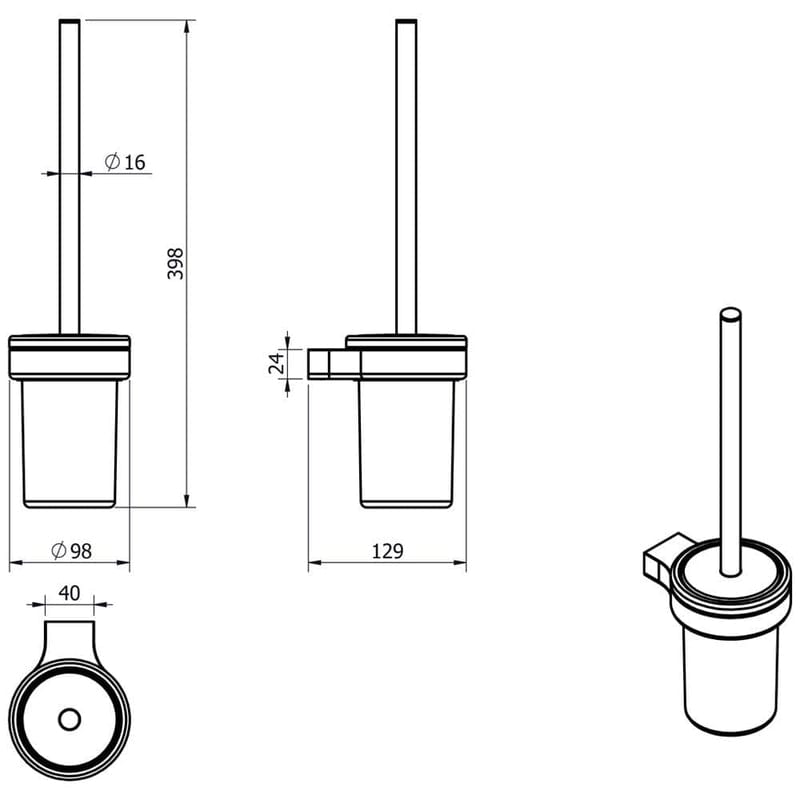 Ensemble de brosses WC KRONENBACH Plana 2.0
