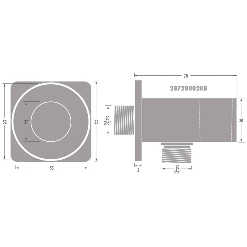 Coude de raccordement mural KRONENBACH SUPRA 2.0 avec support de douche