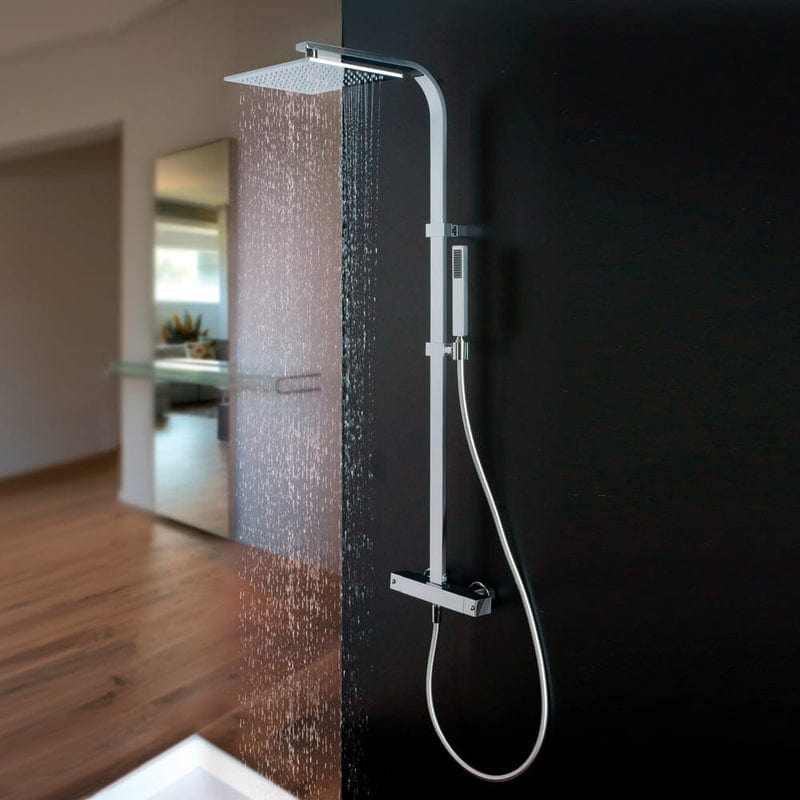 Système de douche KRONENBACH apparent avec thermostat, carré