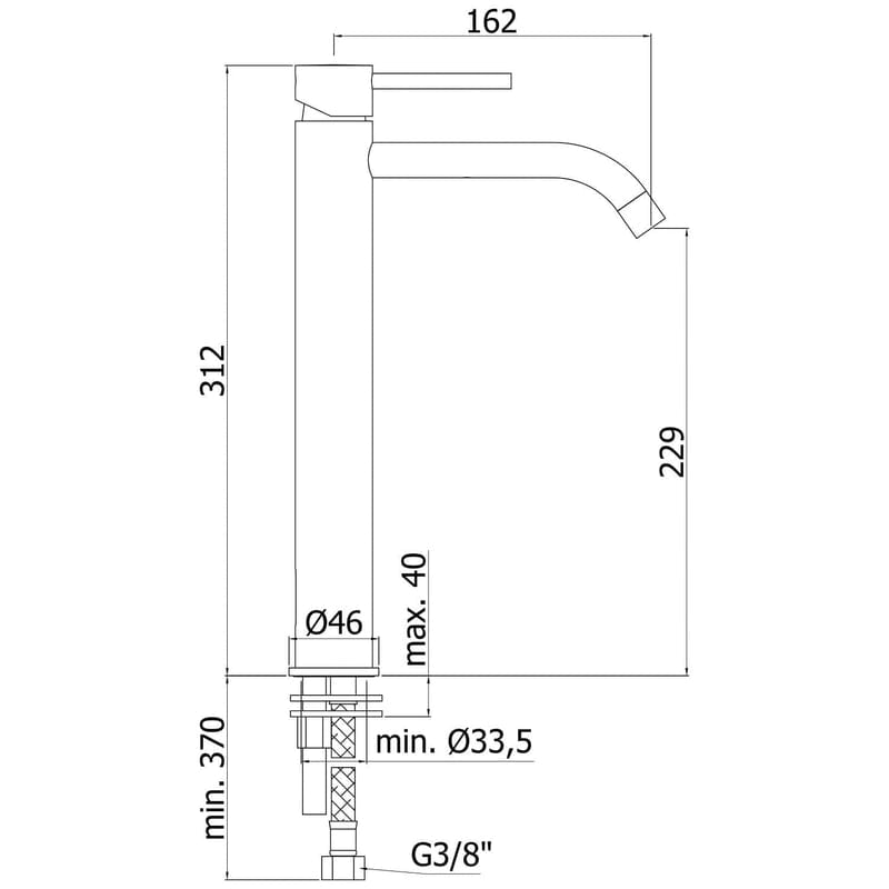 Mitigeur monocommande de lavabo KRONENBACH Lima 2.0 XXL pour vasques