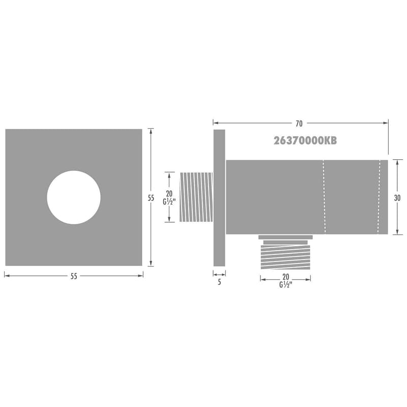 Coude de raccordement mural KRONENBACH SUPRA 2.0 avec support de douche